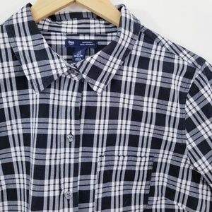 Gap Shirt Plaid Boyfriend Shirt Size Small